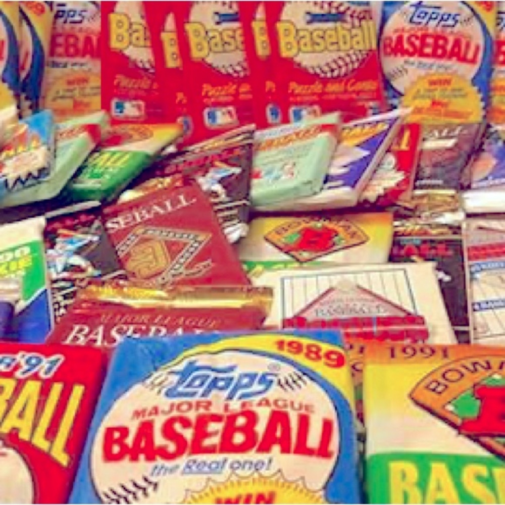 Large bundle of unopened vintage baseball card packs